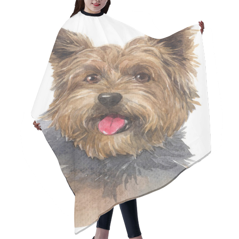 Personality  Water Colour Painting Of Yorkshire Terrier 008 Hair Cutting Cape