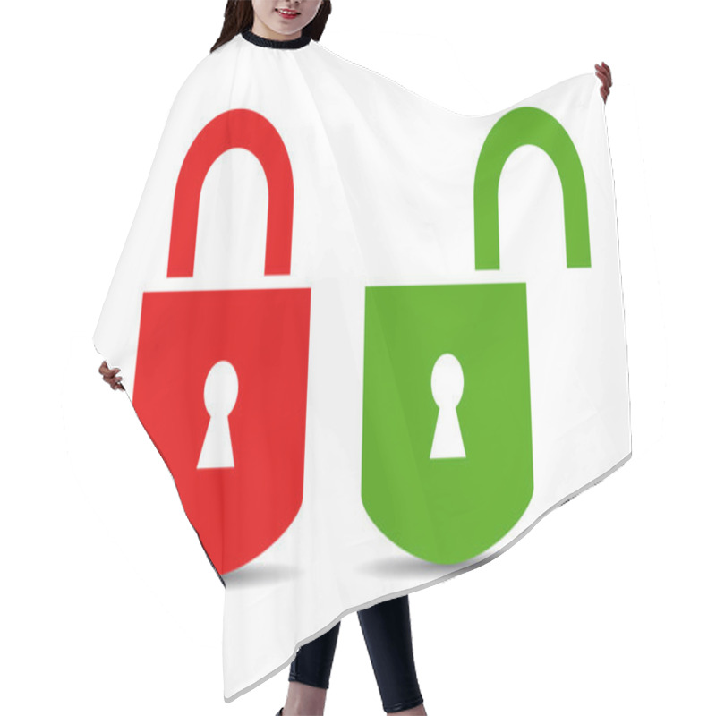 Personality  Open And Closed Padlock Hair Cutting Cape