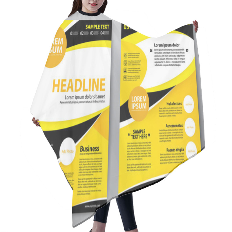 Personality  Brochure Design A4 Template. Hair Cutting Cape