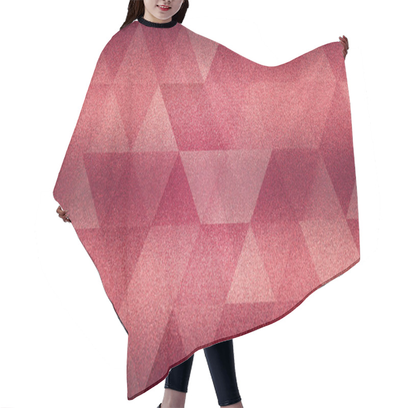 Personality  Grainy Background With Abstract Red And Pink Triangle Shapes. Hair Cutting Cape