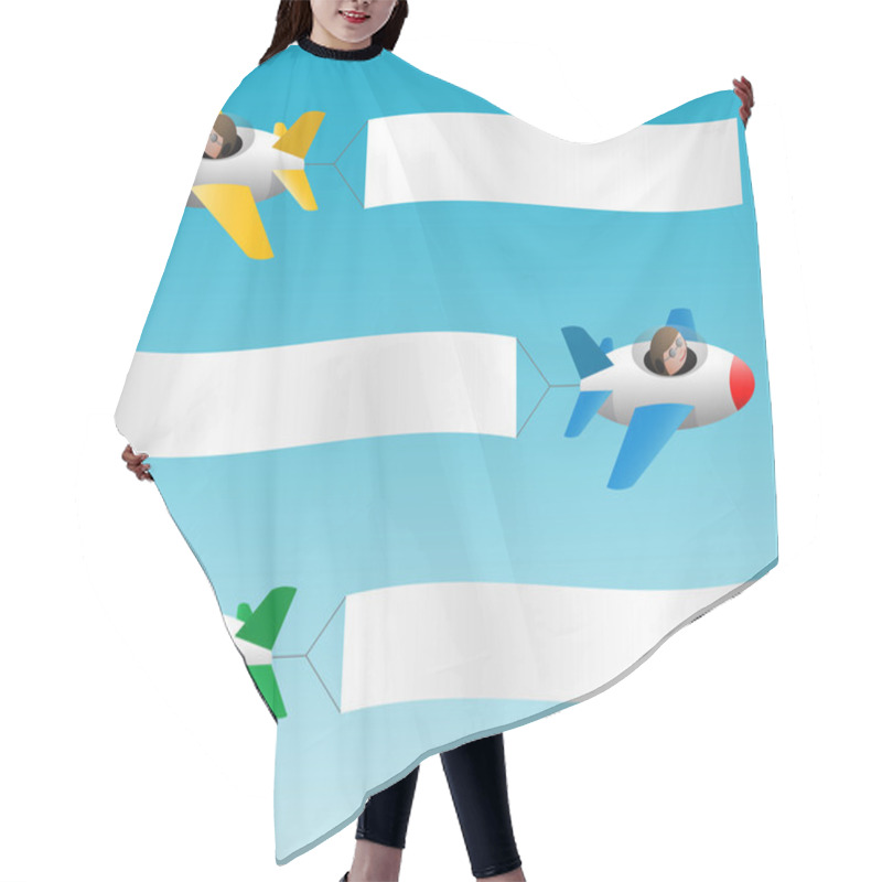 Personality  Three Planes Pull Banners Hair Cutting Cape