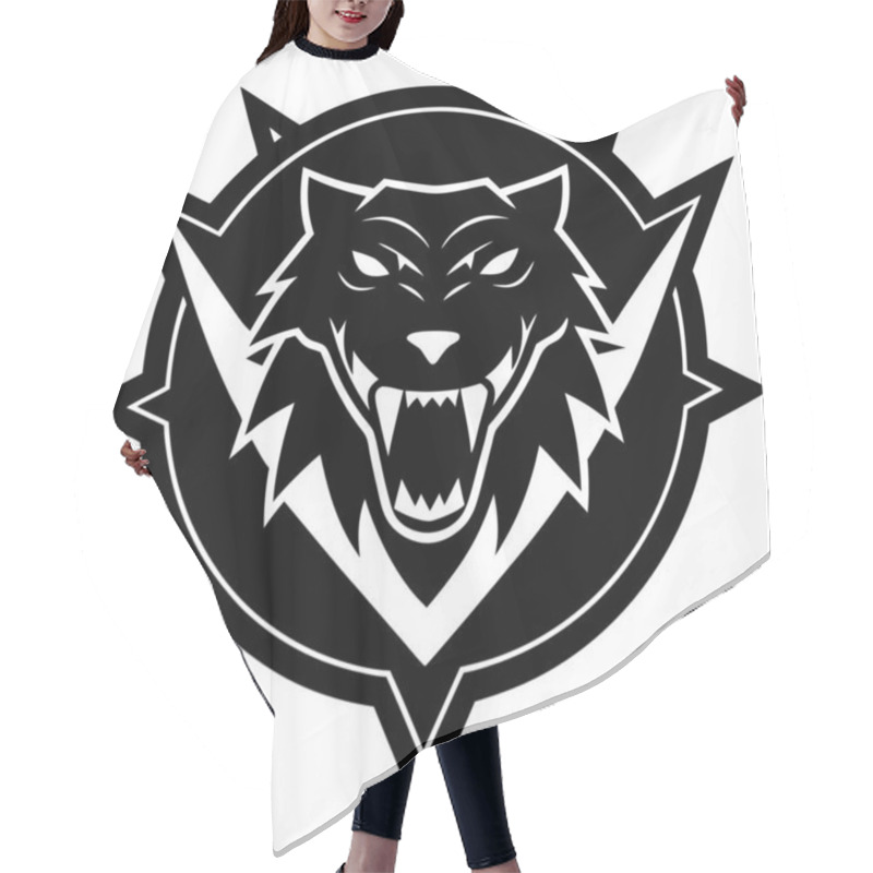 Personality  Apex Predator Logo Design Fierce Lion Emblem With Bold Typography Hair Cutting Cape