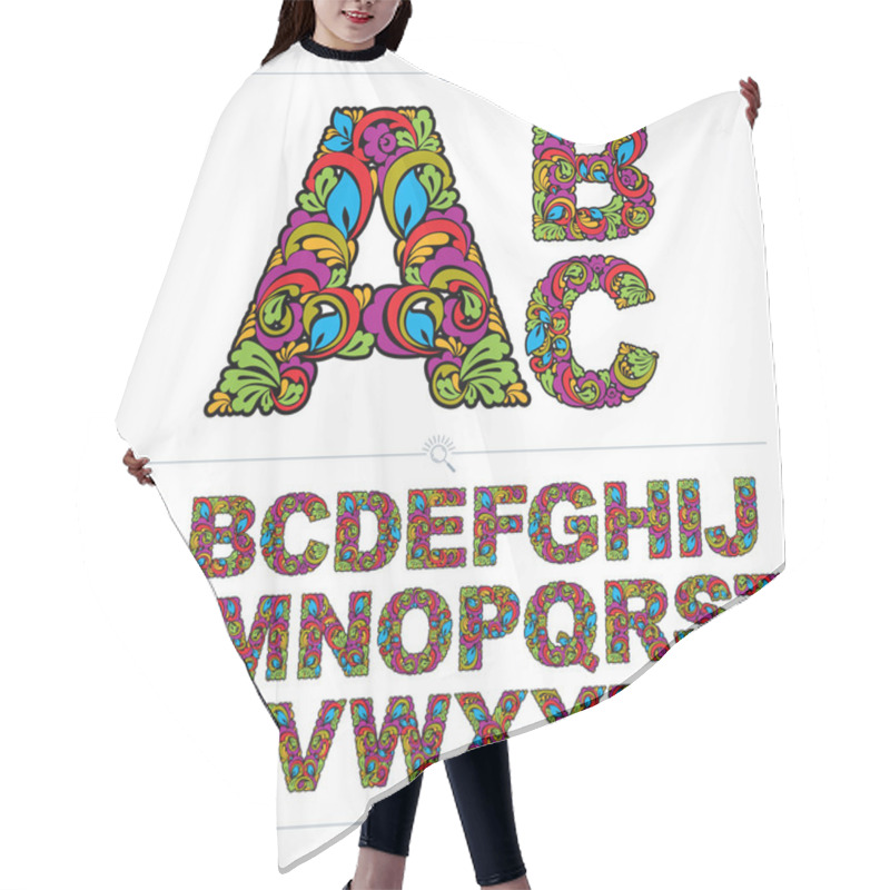 Personality  Floral Alphabet Letters Hair Cutting Cape