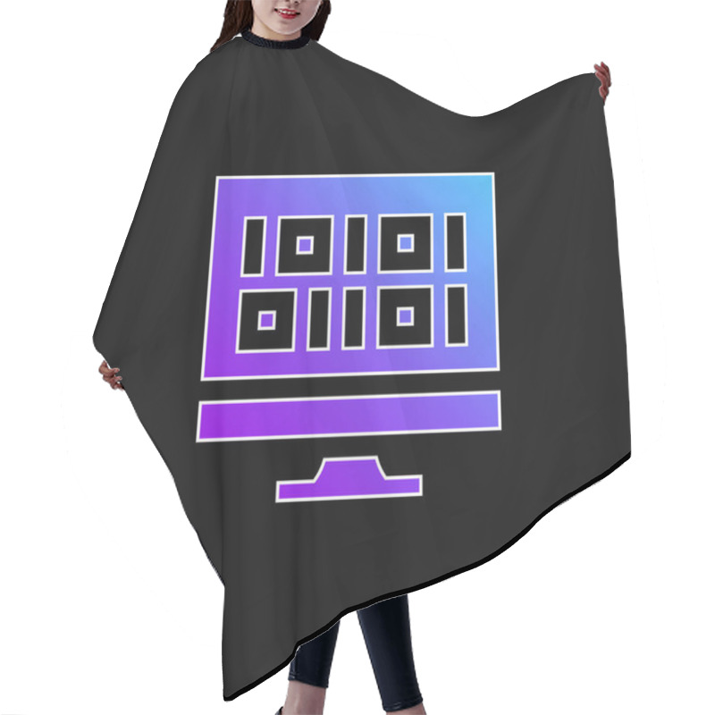 Personality  Binary Code Blue Gradient Vector Icon Hair Cutting Cape