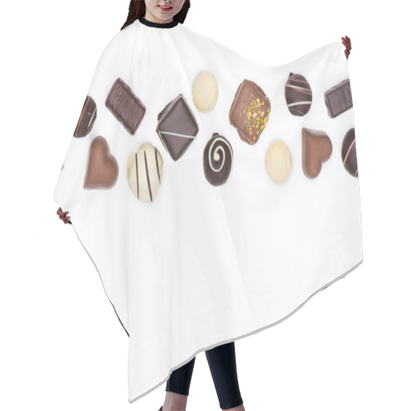 Personality  Assortment Of Chocolate Candies  Hair Cutting Cape