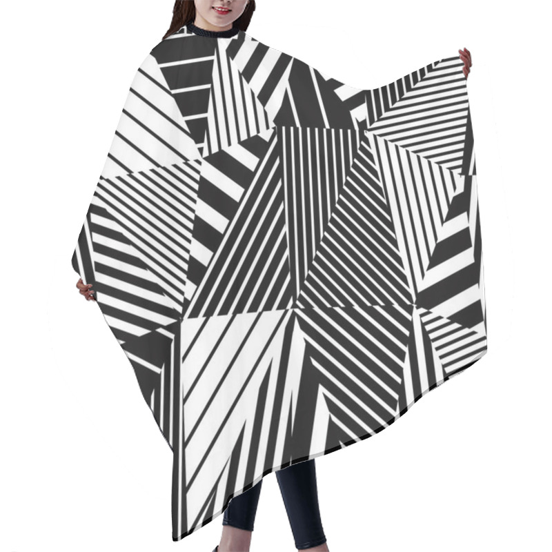 Personality  Geometric Stripy Seamless Pattern. Hair Cutting Cape