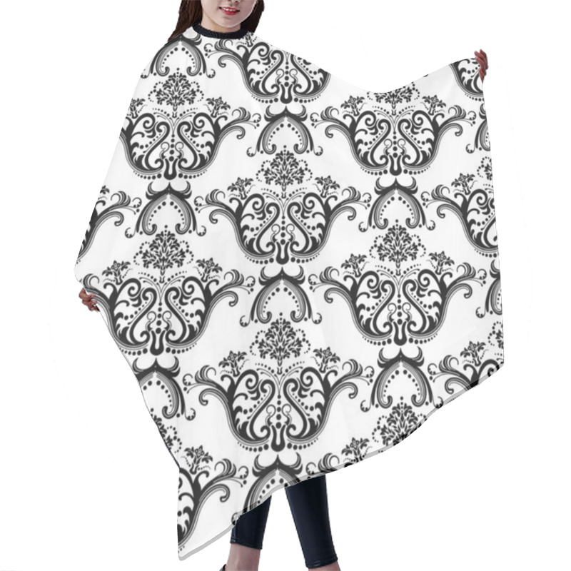 Personality  Luxury Seamless Black & White Wallpaper Hair Cutting Cape