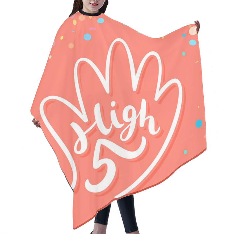 Personality  High Five. Greeting Card. Hair Cutting Cape