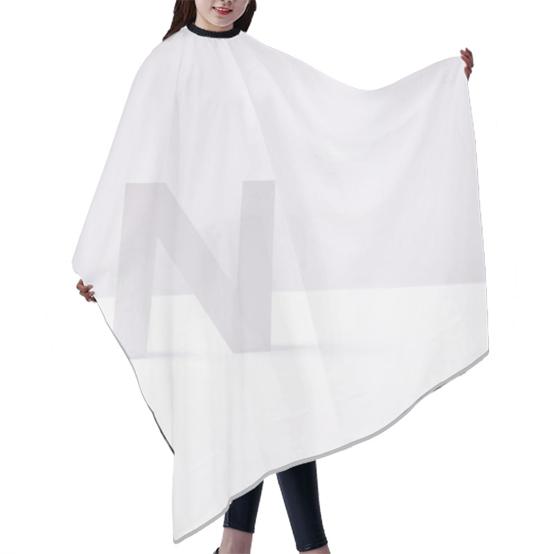 Personality  Letter N Made Of Paper, On White Background With Copy Space Hair Cutting Cape