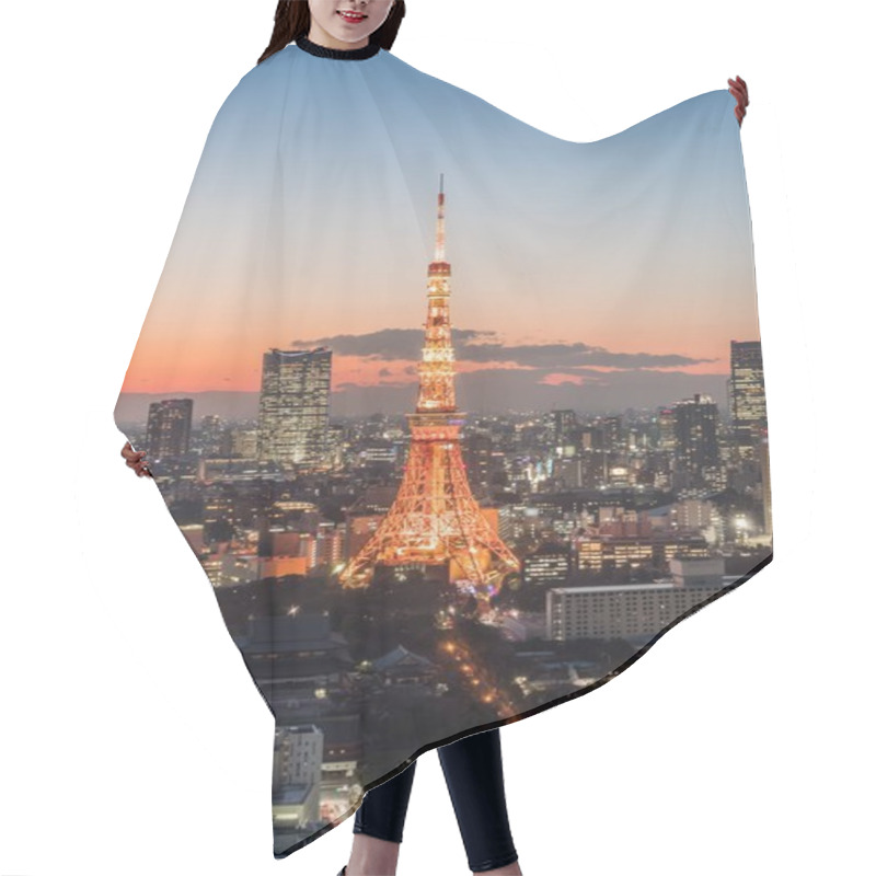 Personality  Tokyo City View With Tokyo Tower At Night Hair Cutting Cape