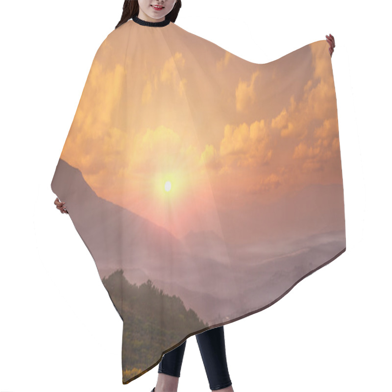 Personality  Misty Morning In Small Town  Hair Cutting Cape