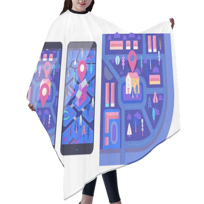 Personality  Business Series - Map Hair Cutting Cape