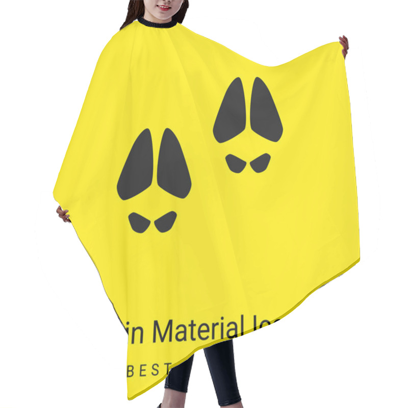 Personality  Animal Footprints Minimal Bright Yellow Material Icon Hair Cutting Cape