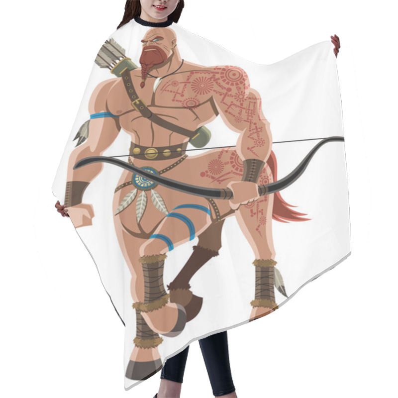 Personality  Centaur On White Hair Cutting Cape