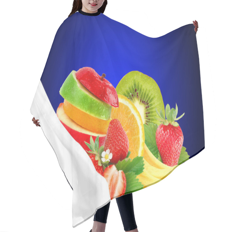 Personality  Splashing Milk With Fruit Mix Hair Cutting Cape