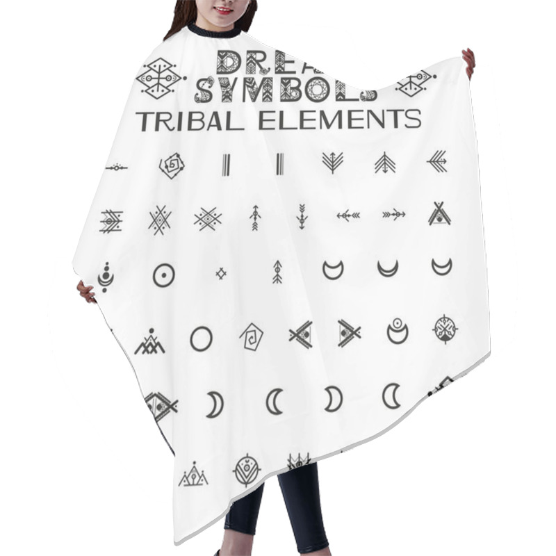 Personality  Tribal Alphabet And Ornaments. Hair Cutting Cape