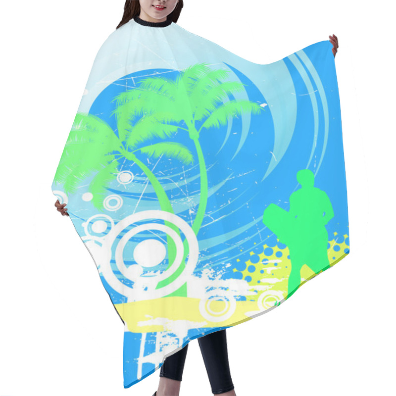 Personality  Surfer On Summer Background Hair Cutting Cape