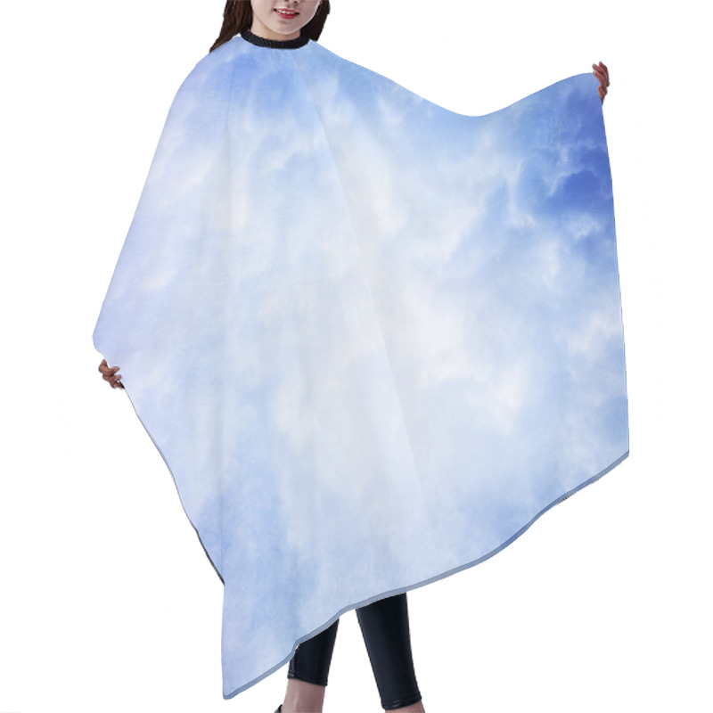 Personality  Blue Cloud Texture Background Hair Cutting Cape