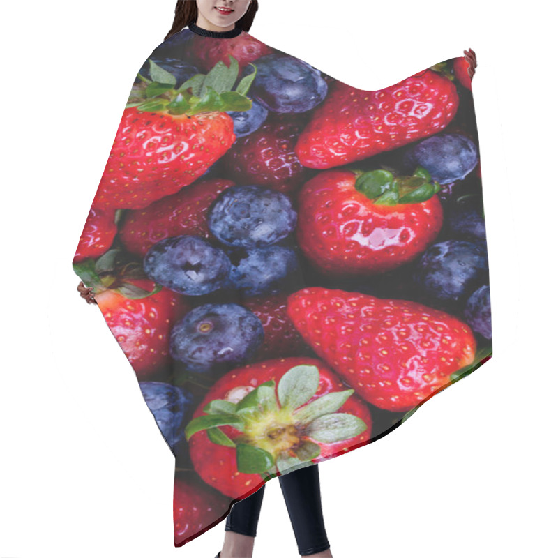 Personality  Strawberry And Blueberry Fruits Hair Cutting Cape