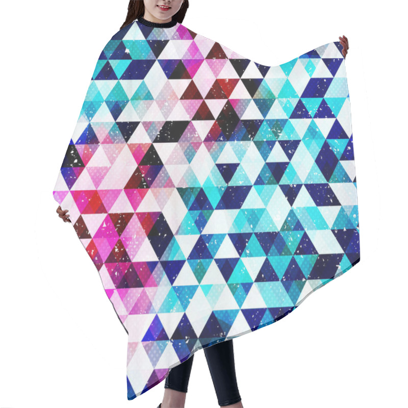 Personality  Grunge Triangle Seamless Pattern. Hair Cutting Cape