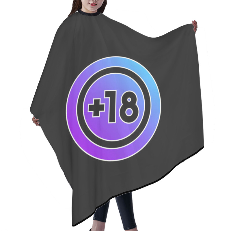 Personality  Age Limit Blue Gradient Vector Icon Hair Cutting Cape