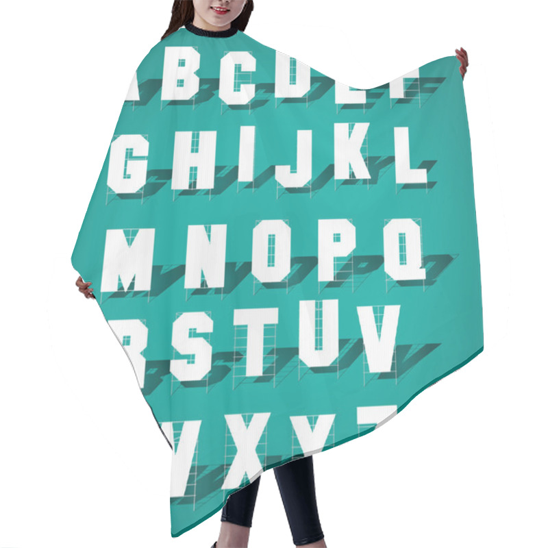 Personality  Vector Set Of Large Sign Letters Hair Cutting Cape