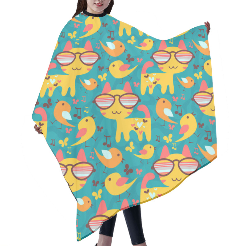 Personality  Cute Childish Seamless Pattern With Animals Hair Cutting Cape