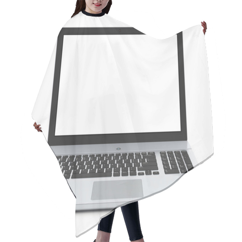 Personality  Metal Laptop With Blank Screen Hair Cutting Cape