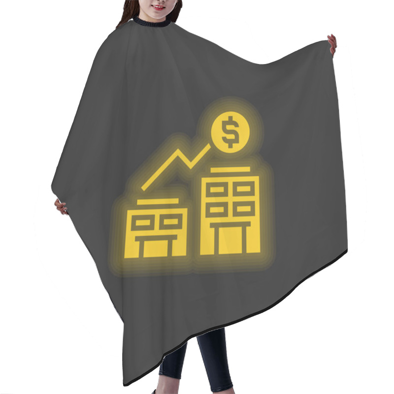 Personality  Acquisition Yellow Glowing Neon Icon Hair Cutting Cape