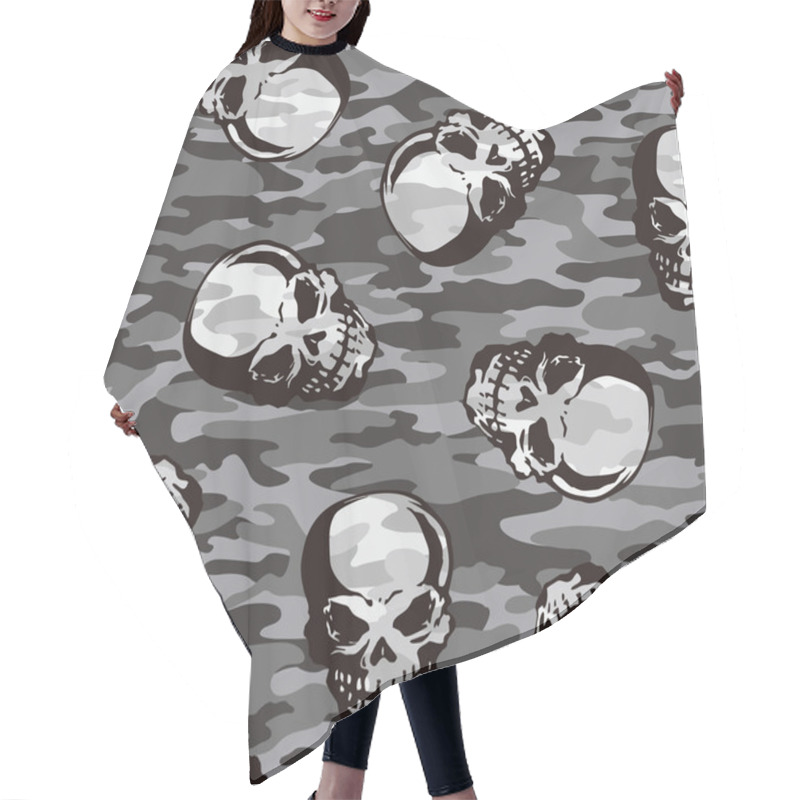 Personality  Skull Camouflage Pattern, Hair Cutting Cape