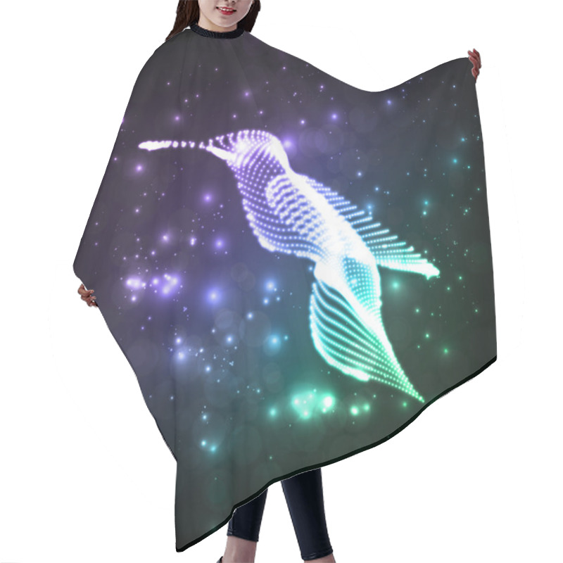 Personality  Neon Abstract Hummingbird Hair Cutting Cape