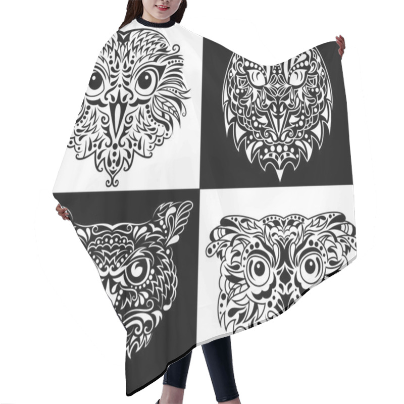 Personality  Head Of An Owl. Hair Cutting Cape