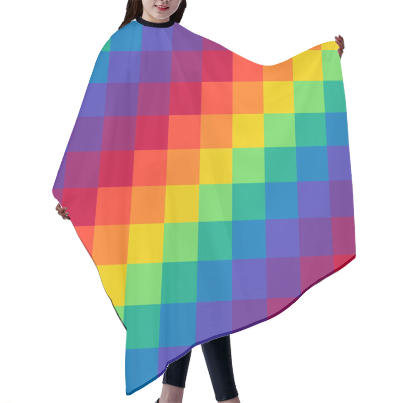 Personality  Pixel Rainbow Background Seamless Pattern Vector Illustration For Website, Card, Poster Hair Cutting Cape