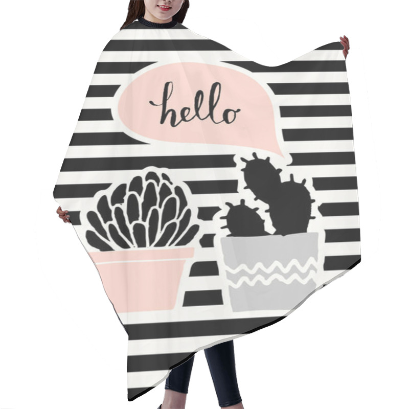 Personality  Cute Cacti Poster Design Hair Cutting Cape