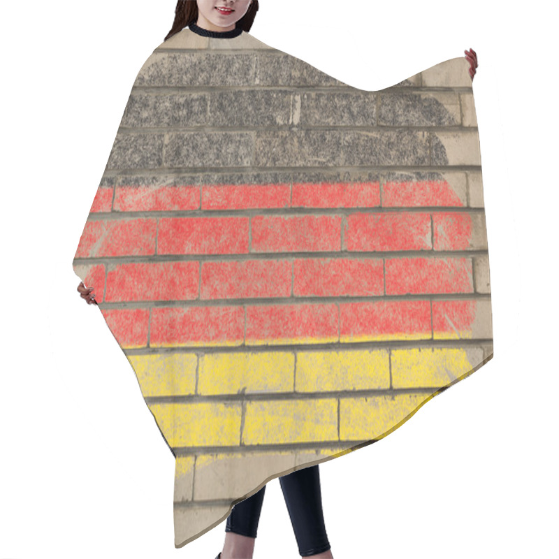 Personality  Flag Of Germany On Grunge Brick Wall Painted With Chalk Hair Cutting Cape