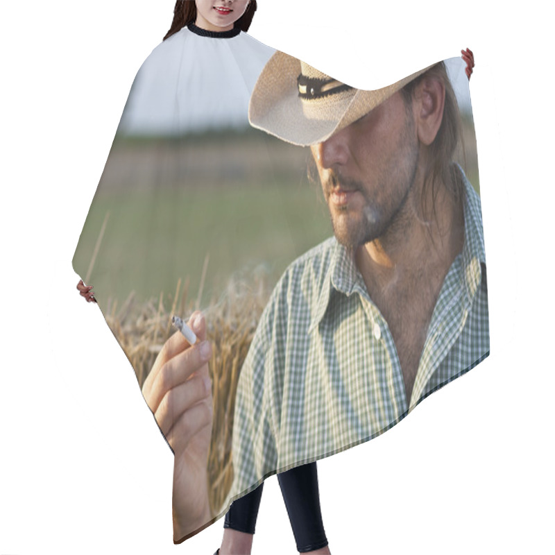 Personality  Smoking Cowboy Hair Cutting Cape