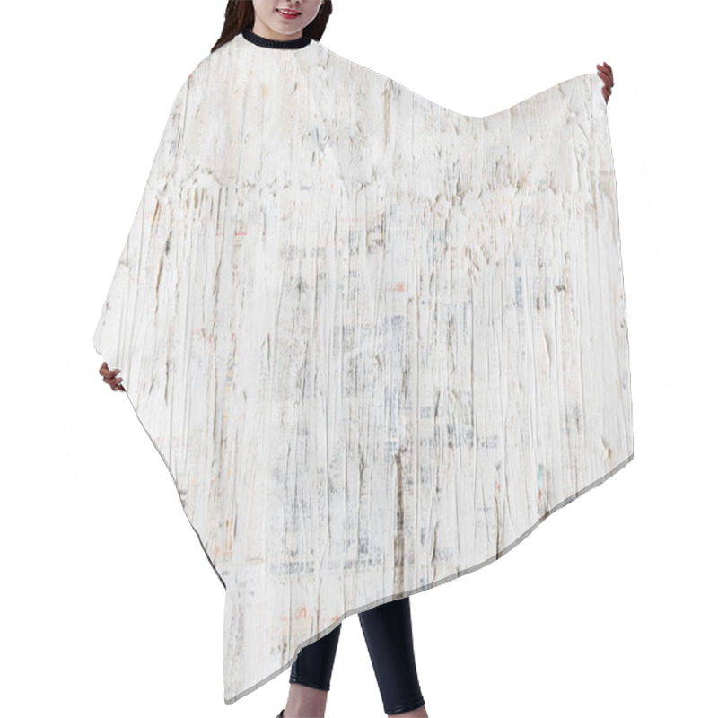 Personality  Rough White Painted On Newspaper Wall. Perfect For Background. Abstract  Texture. White Wallpaper. Hair Cutting Cape