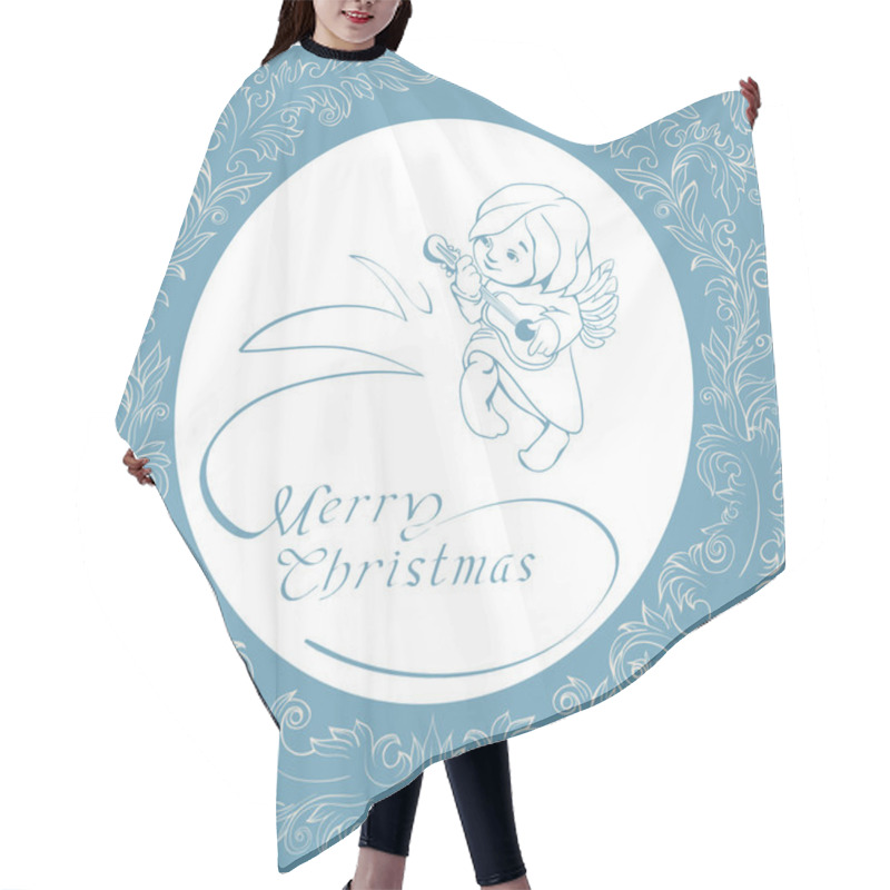 Personality  Rich Ornate Christmas Background With Singing Angel. Hair Cutting Cape