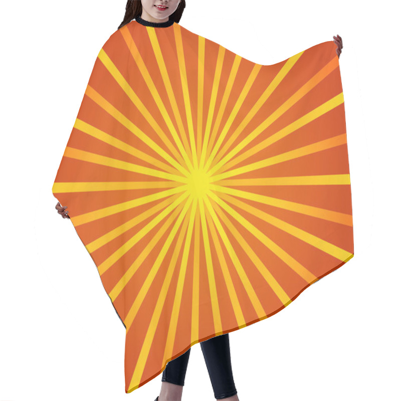 Personality  Orange Retro Sun Rays Backdrop Hair Cutting Cape