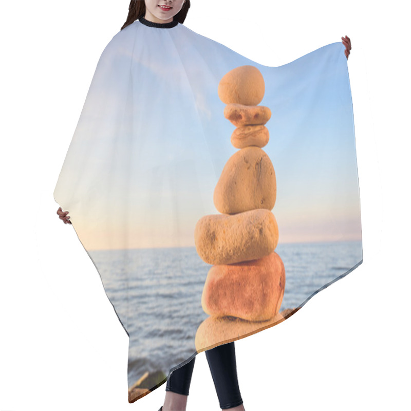 Personality  Yellow Stones On The Seashore Hair Cutting Cape