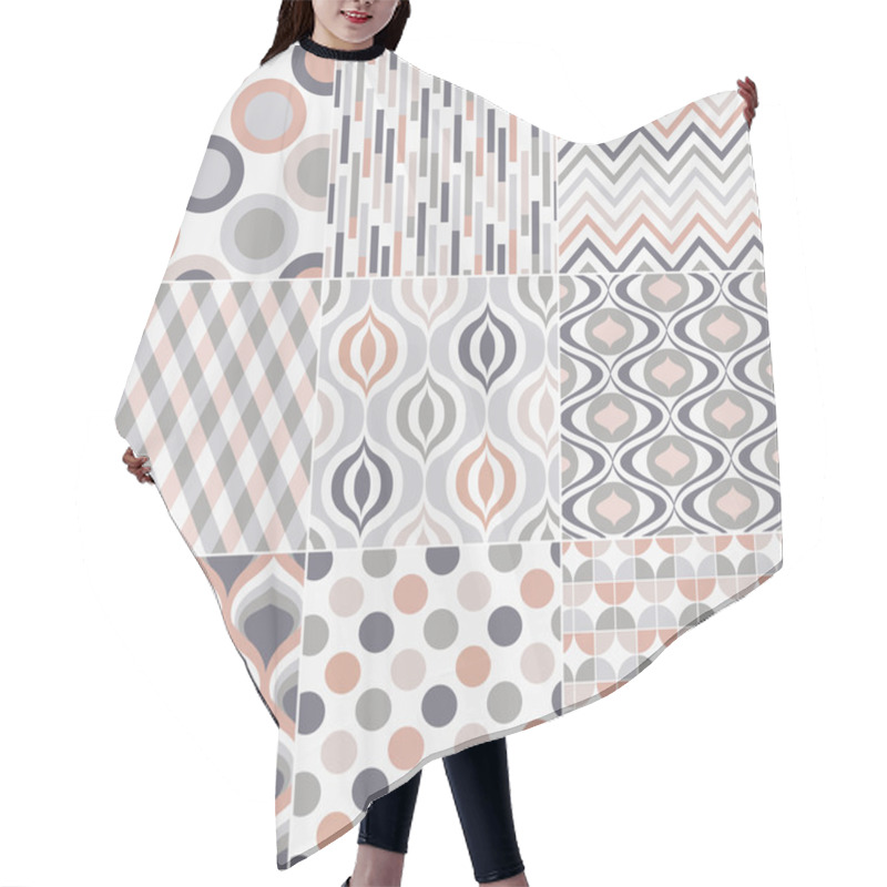 Personality  Seamless Retro Pattern Print Hair Cutting Cape