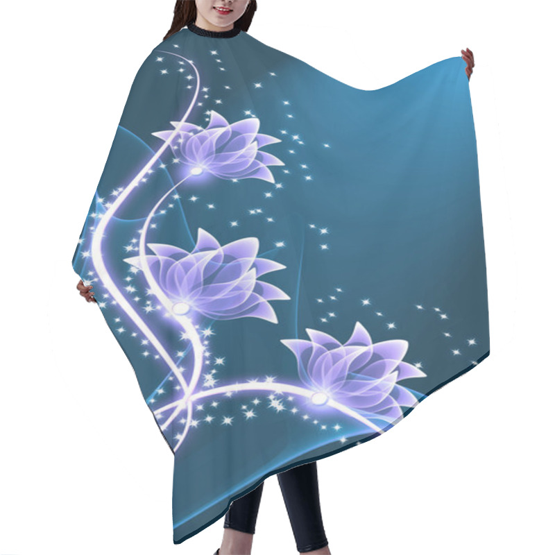 Personality  Transparent Flowers Hair Cutting Cape