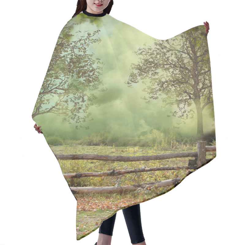 Personality  Fantasy Landscape Hair Cutting Cape