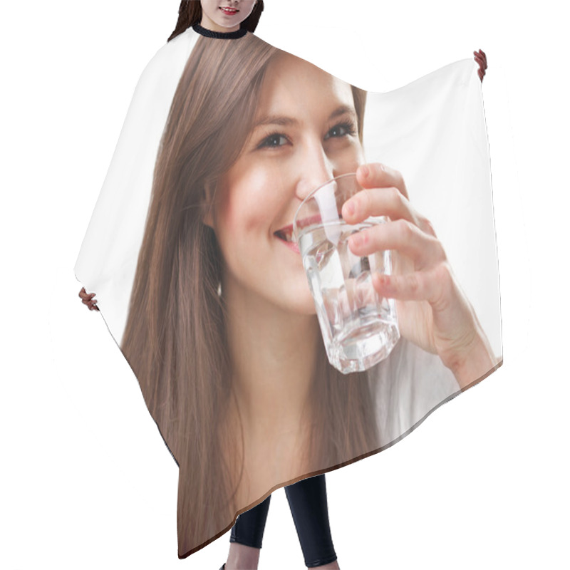 Personality  Woman Drinking Water Hair Cutting Cape