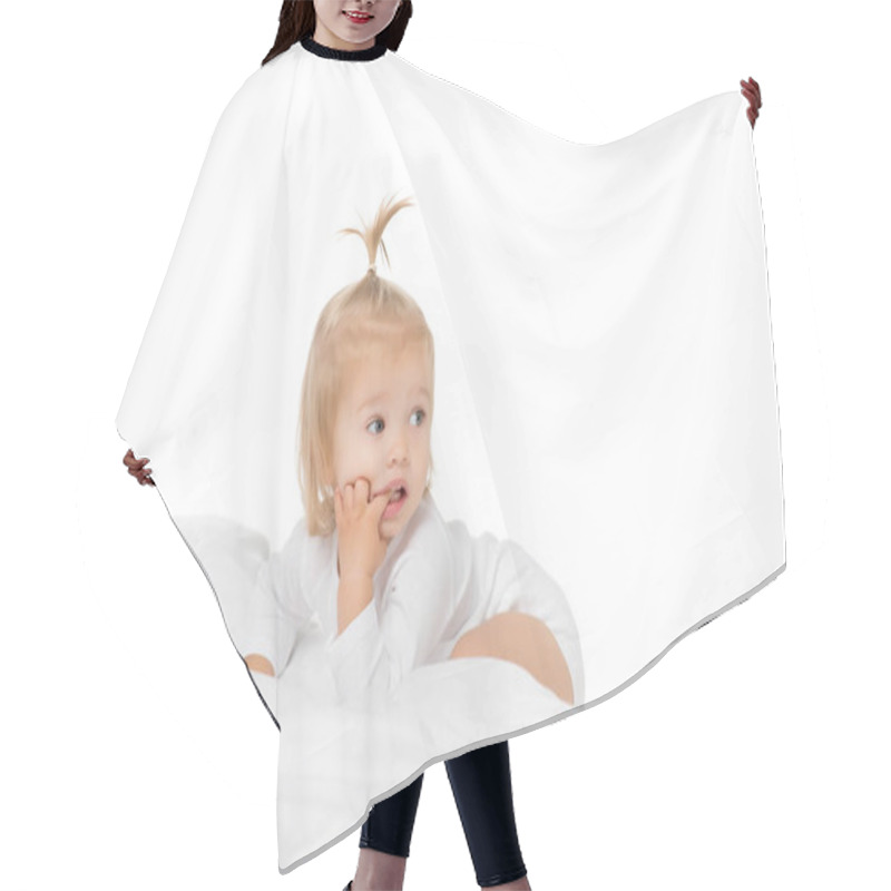 Personality  Cute Baby In Bodysuit Hair Cutting Cape