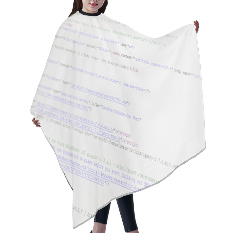 Personality  Close-up Of HTML Code Hair Cutting Cape