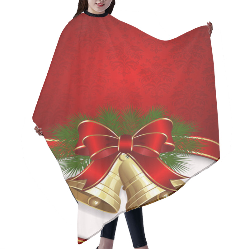 Personality  Christmas Background With Bells Hair Cutting Cape