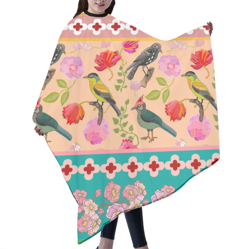 Personality  Japanese Garden. Seamless Oriental Pattern With Victorian Motifs.  Hair Cutting Cape