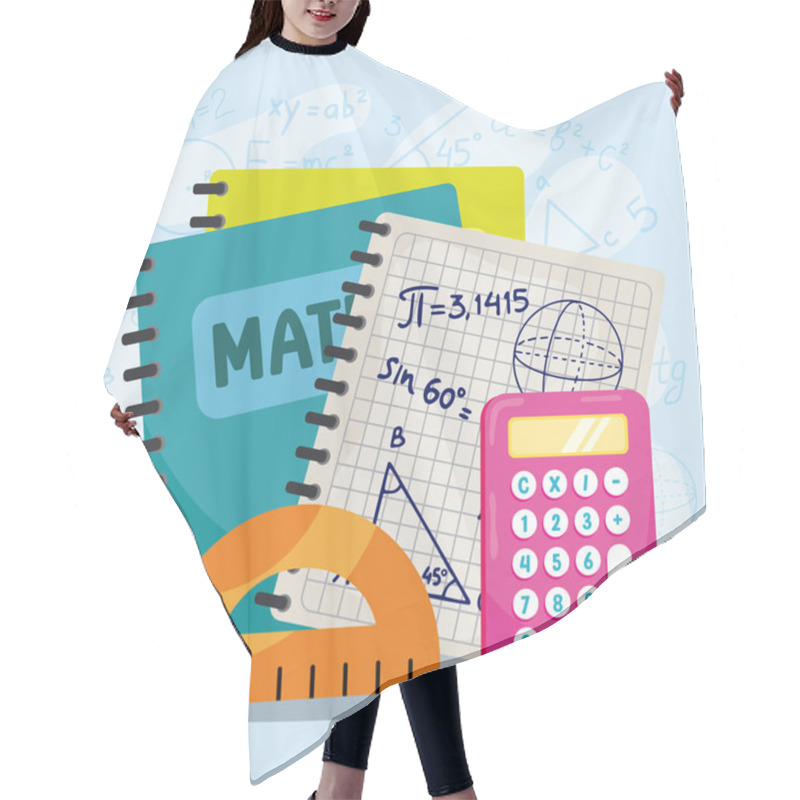 Personality  Cartoon Math Class Concept Background Vector Illustration Hair Cutting Cape