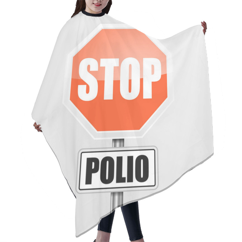 Personality  Red Polio Stop Sign Hair Cutting Cape